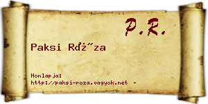 Paksi Róza névjegykártya