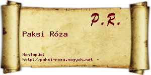 Paksi Róza névjegykártya